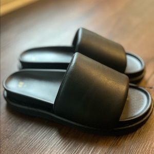 H&M Black Slides